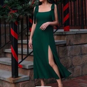 Reformation Twilight Dress in Emerald (Size 0)